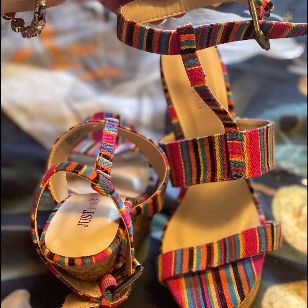 JustFab stripes wedges